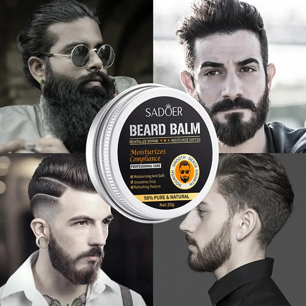 Natural Beard Balm Wax Professional Beard Care Products for Men Smoothing Moisturizing Facial Beard Enhancing Personal Charm