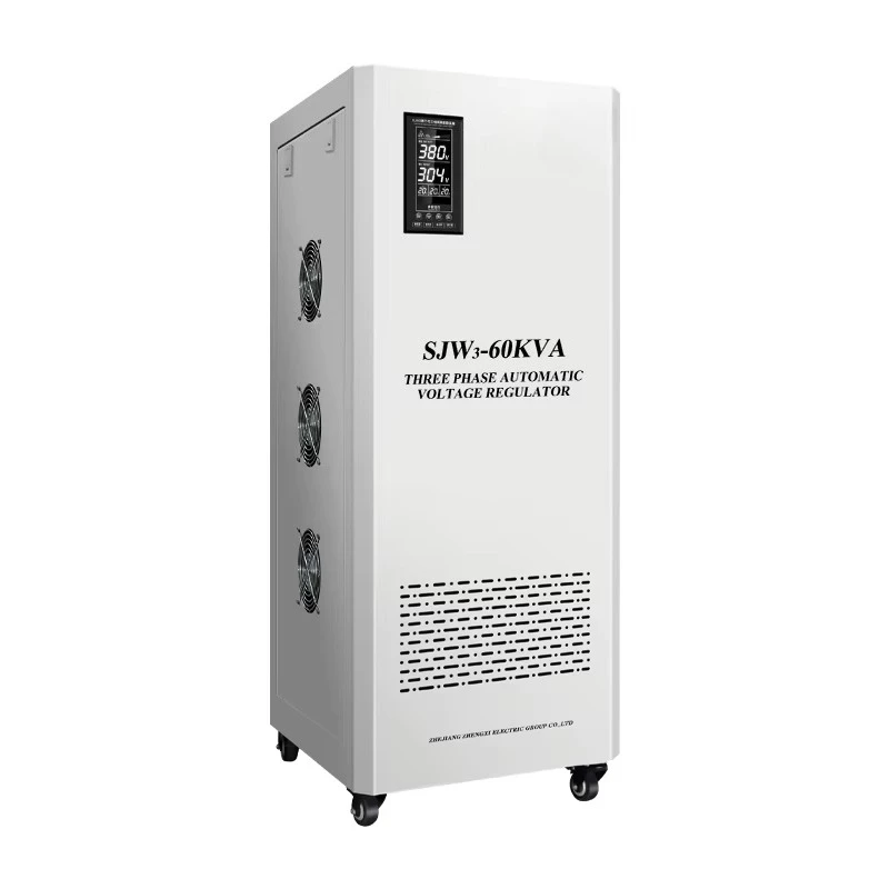 Three Phase Servo Motor Voltage Regulator 50KVA 60KVA 80KVA 380V SVC Automatic AVR Voltage Stabilizer 280-430V LCD Display