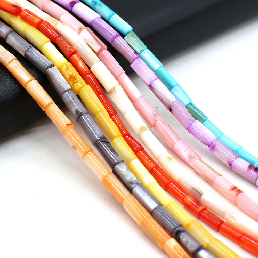 Natural Freshwater Shell Bead long Cylindrical Loose Spacer Beads For Jewelry Making DIY Bracelet  Earring Necklace Accessories