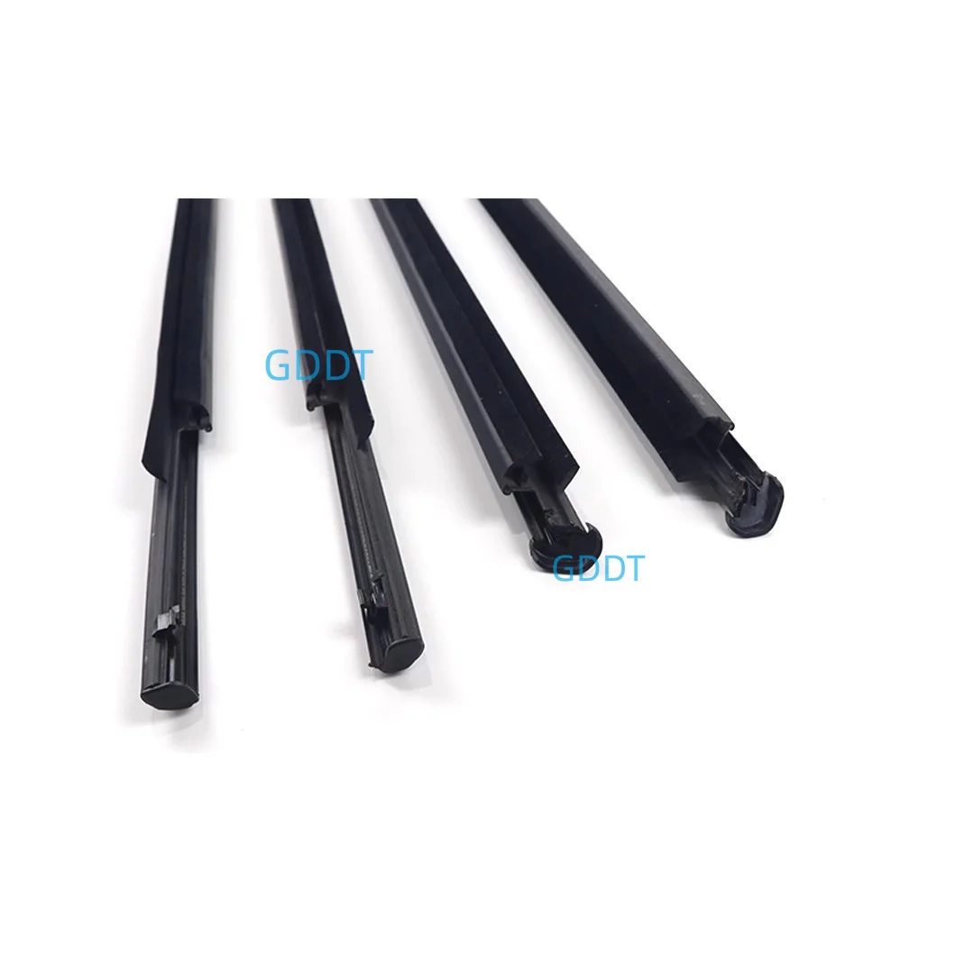 4 Pcs Black Outside Windows Glass Rubber for Toyota Hilux 2015-2020 Glass Protector Weatherstrip for Outer Laminate 68210-0K010
