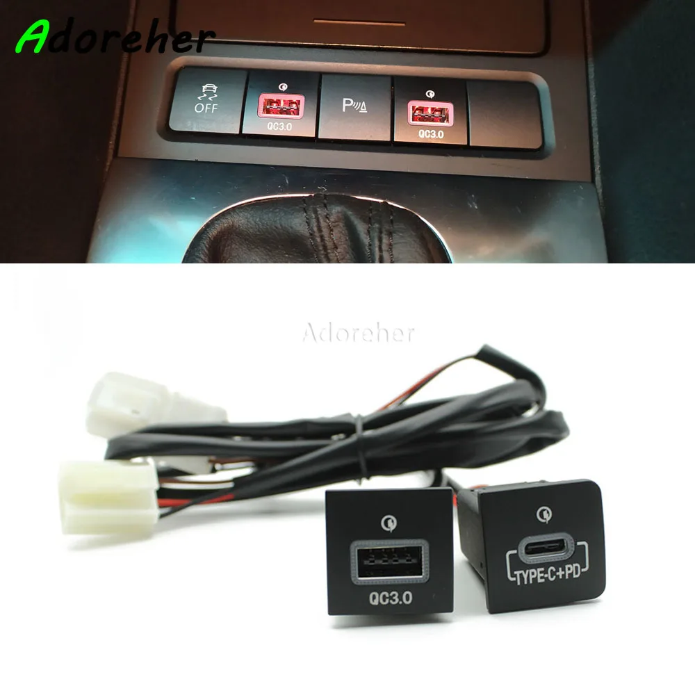 

Car USB Charger Socket PD Quick Charge QC3.0 PD USB Interface Use for VW Golf 6 MK6 Jetta 5MK6 Scirocco 2006-2012