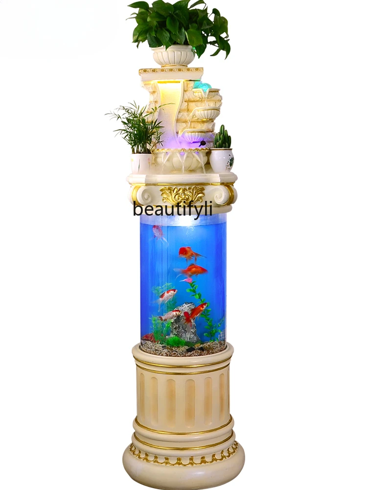 

European Fish Tank Geomancy Decoration Floor Circulating Water Large Fountain Creative Decorations