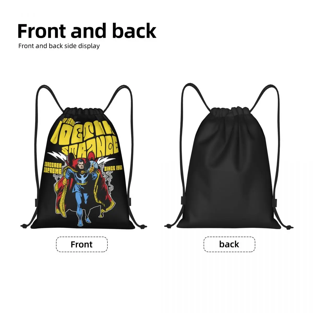 Custom Doctor Strange Superhero Drawstring Backpack Sports Gym Bag for Women Men Shopping Sackpack