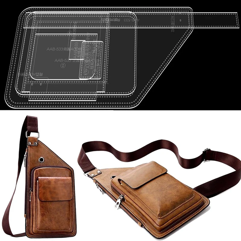 Couro Padrão Sling Bag, Acrílico Modelo para Capacidade Crossbody Mochila