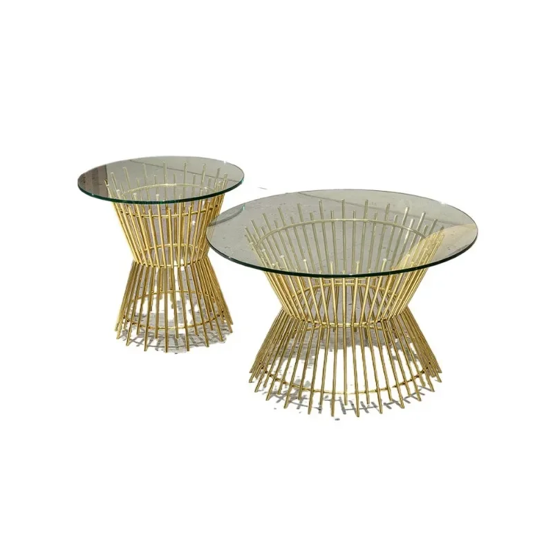 

Italian light luxury, round coffee table living room, small apartment designer