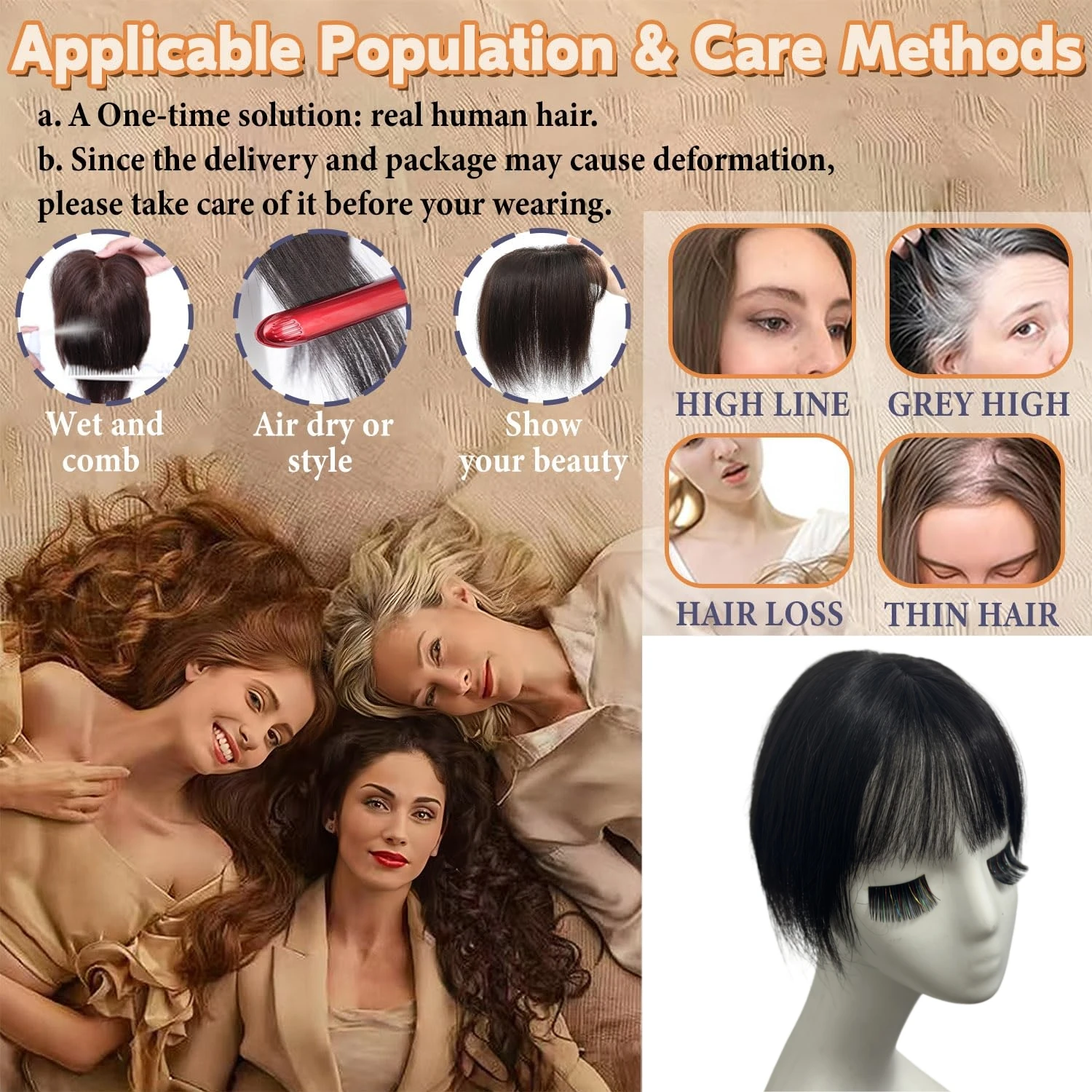 T-Teil-Echthaar-Topper mit Spitzenbasis für Frauen mit 3D-Pony, brasilianisches natürliches Haarteil, Clip-in-Haarverlängerung, Abdeckung gegen Haarausfall