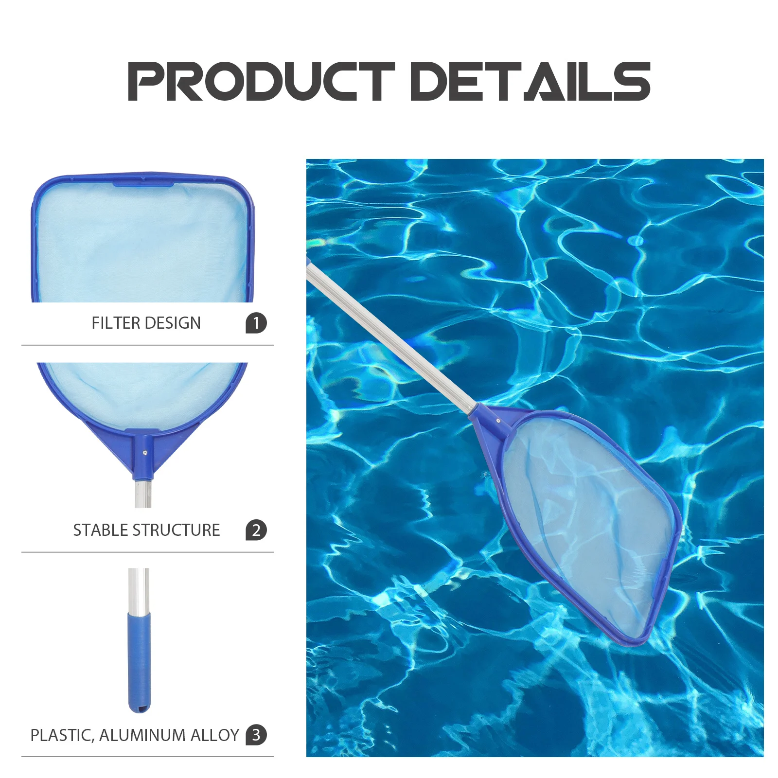 

Shallow Water Skimmer Net Extendable Lightweight Mesh Tool For Pool Pond Cleaning Remove Leaves Debris Fine Swimming Pool