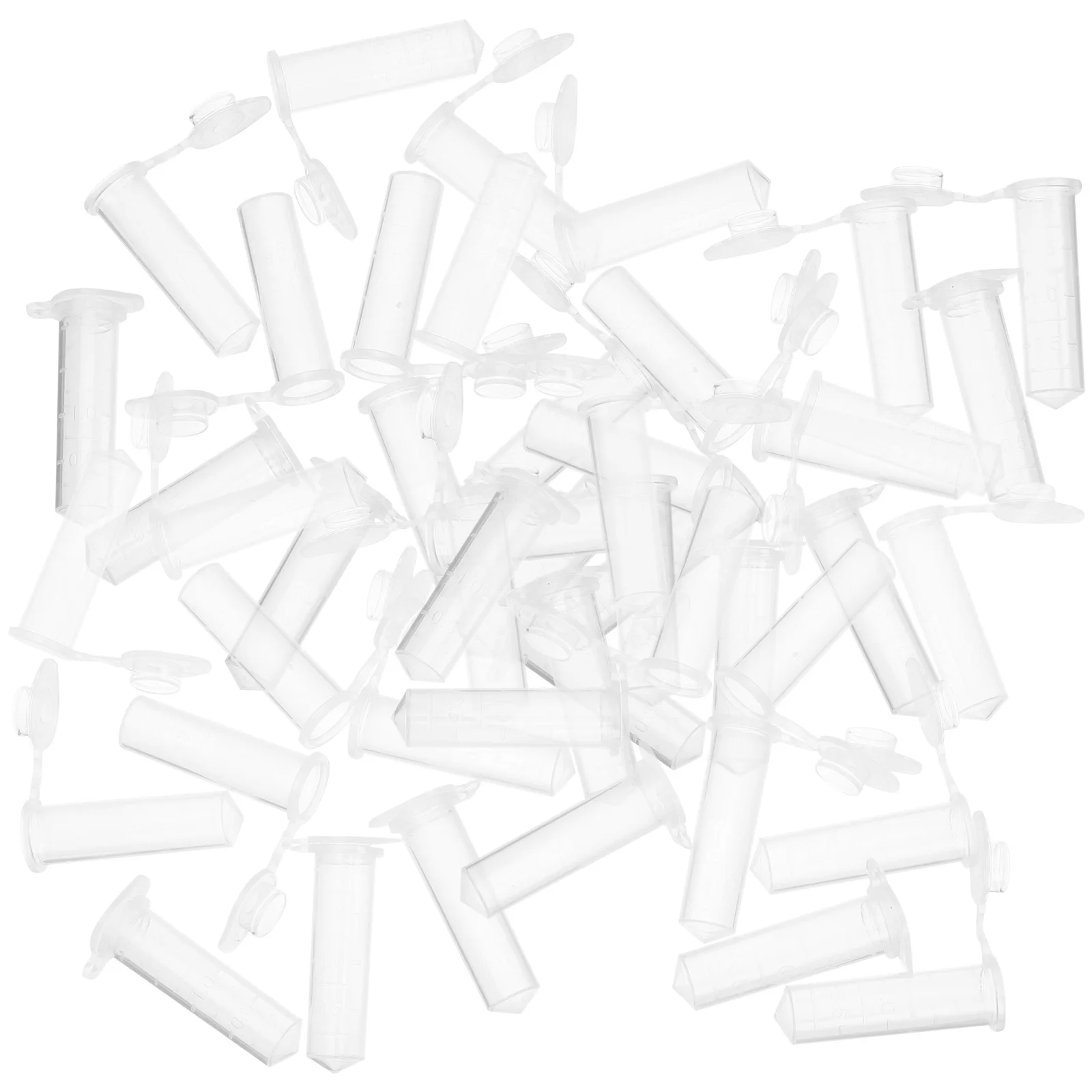 

Tube with Caps Plastic Test Tubes Cover Transparent Storage Container