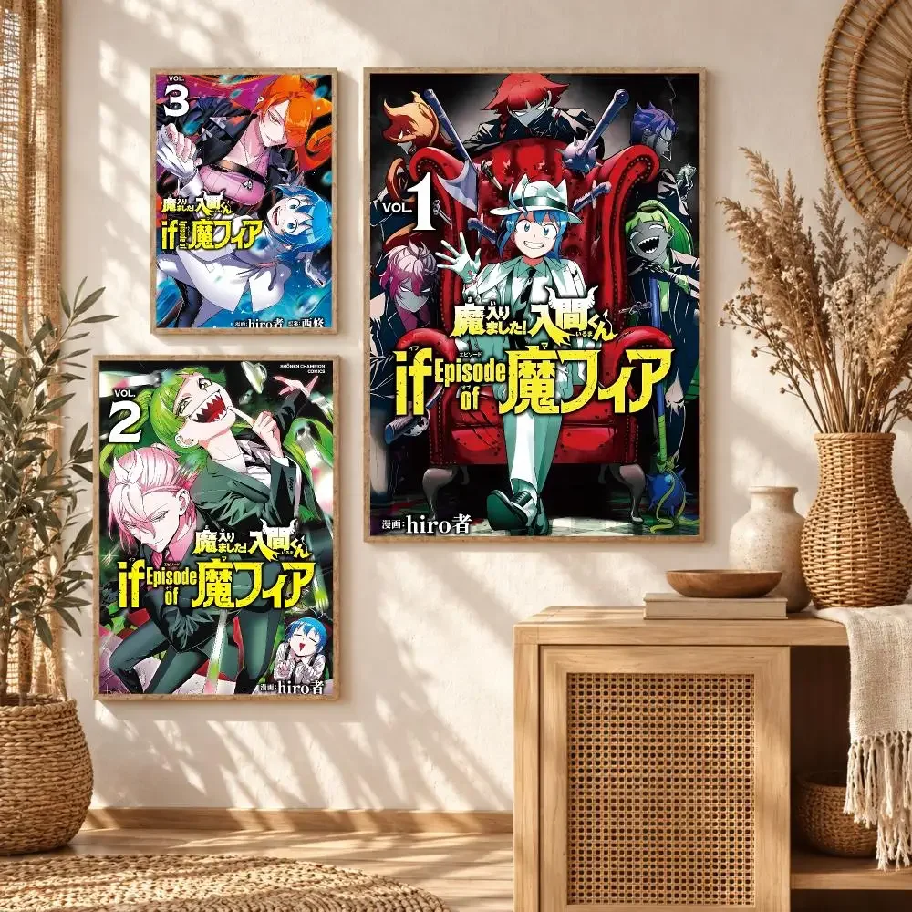 Welcome To D-Demon School Iruma-kun Poster Stickers Self-Adhesive Wall Art Decals for Bedroom Living Room Home Painting Decor