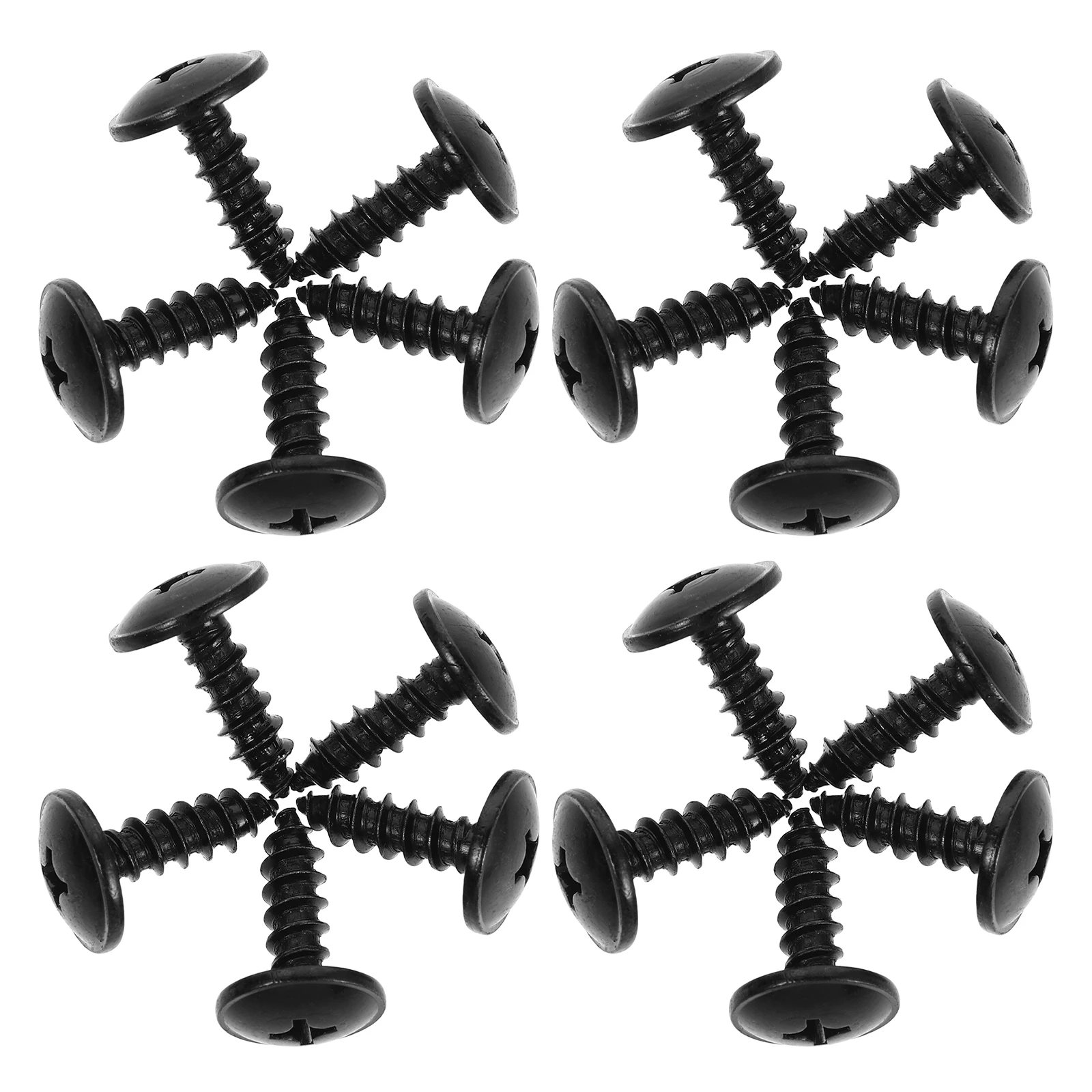 

50pcs Automotive Wheel Self-tapping License Plate Bolts Metal Heavy Duty Anti-theft Mounting Car Black Plated Fade