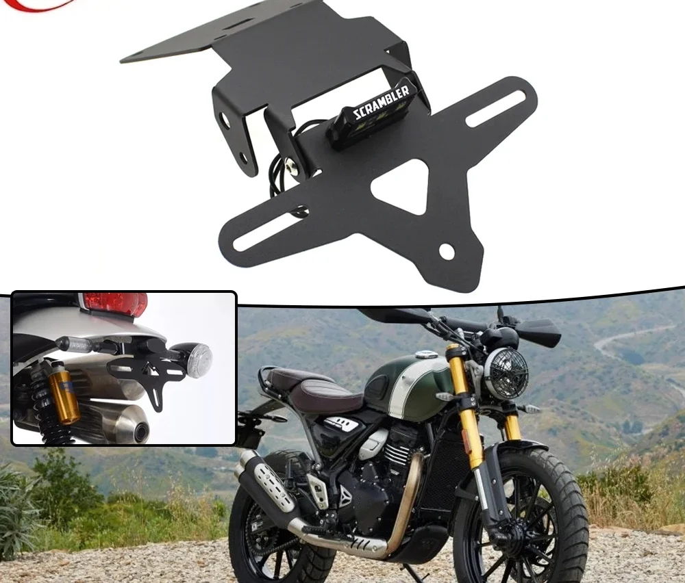 

Подходит для модифицированной рамки номерного знака Triumph Climbing Scrambler 400X Speed400, светодиодной рамки номерного знака с коротким хвостом