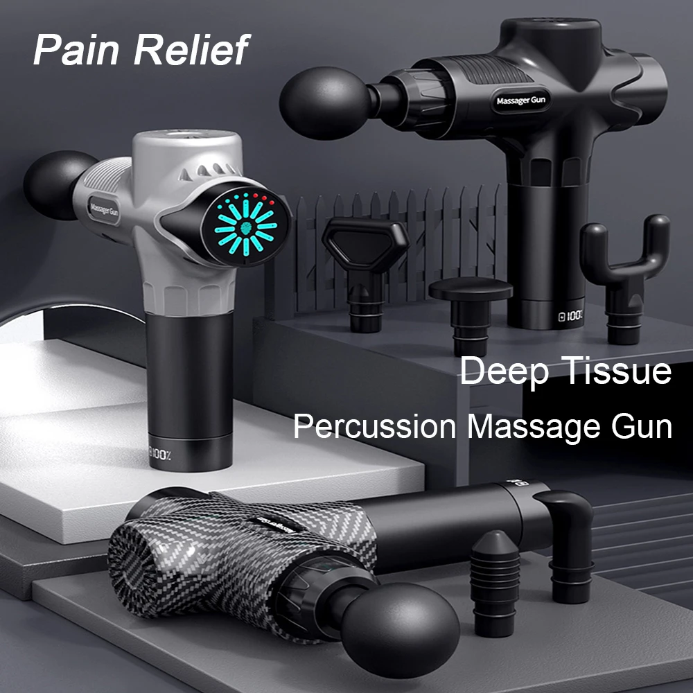 

24V High Frequency Massage Gun Electric 12Head Professional Percussion Fascial Gun LCD Muscle Relax Pain Relief Fitness Slimming