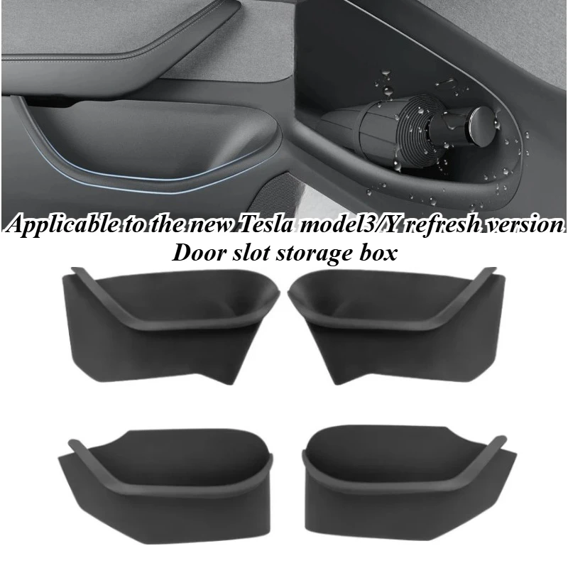 

For Tesla Model 3 Model Y 2021-25 Door Pocket Organizer Insert Storage Box Holder Anti Dust Proof Car Interior Accessories Parts