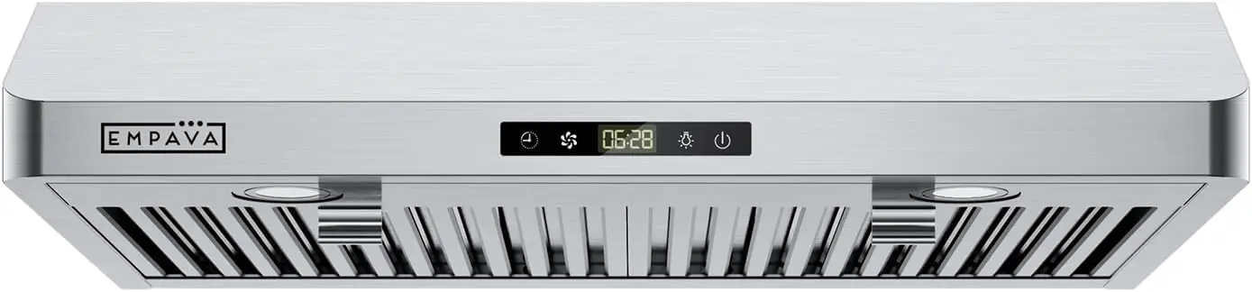 

Безволочный канальный вытяжной колпак Ran под шкафом, 30-дюймовый сенсорный контроль, штекер 300 куб. футов в минуту, нержавеющая сталь