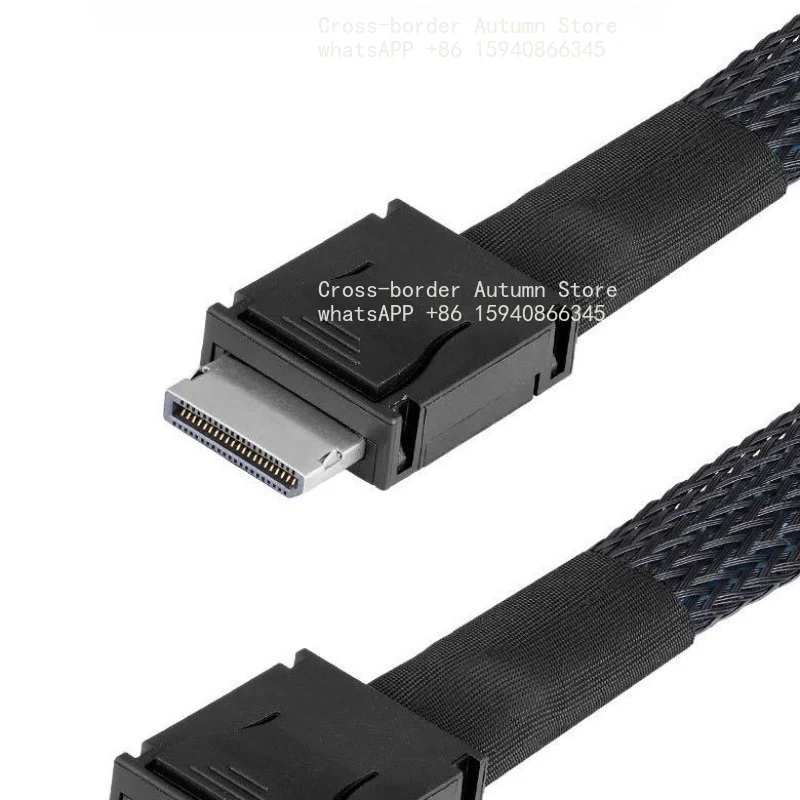 For Mini SAS cable oculink 4 computer I high-speed cable PCIE4.0 SFF-8611 to SFF-8611 1 meter long