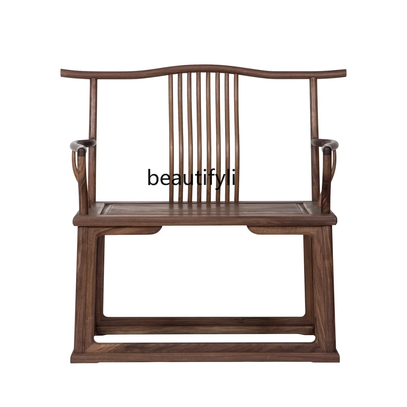 Buddha Chair Black Walnut Old Elm Paint-Free Armchair Wide Chair Antique round-Backed Armchair