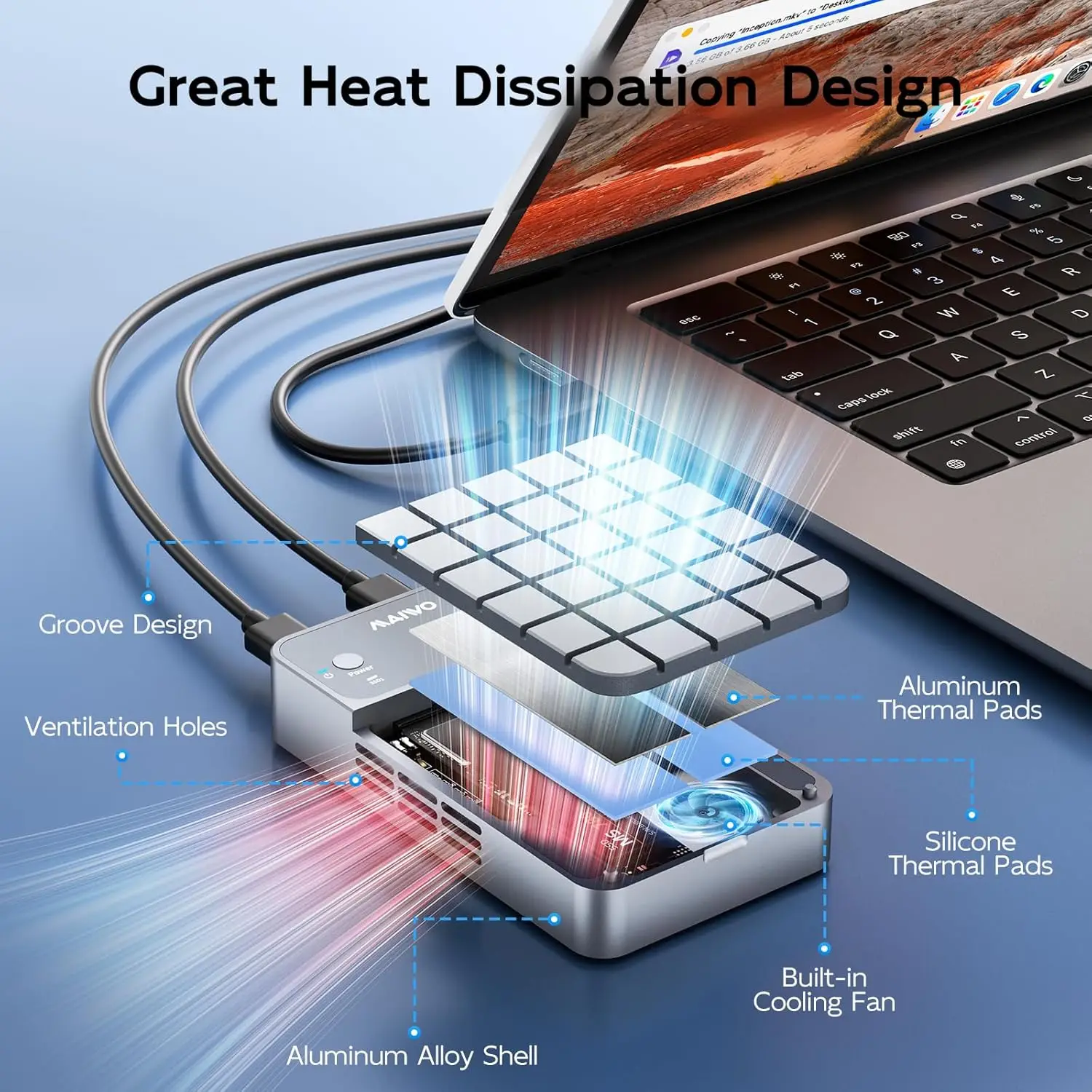 MAIWO RAID NVMe Enclosure USB3.2 GEN2x2 20Gbps