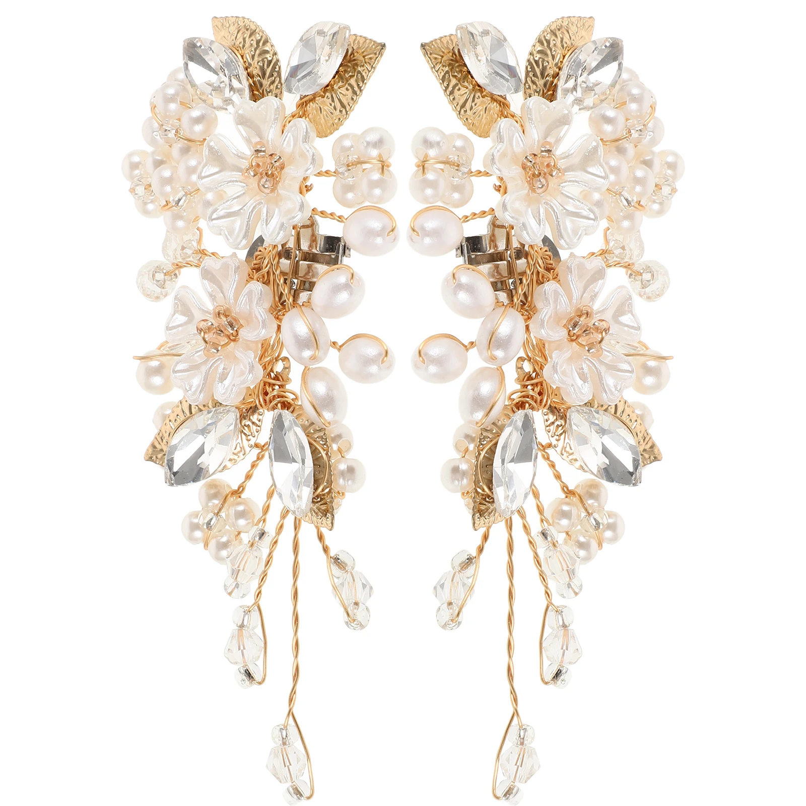 Clips de flores de perlas, accesorios nupciales para boda, decoraciones decorativas, adornos de perlas falsas, hebillas para tacones de tacón, 2 uds.