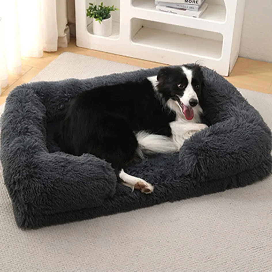 Pets Sofa Bed For Dog Large Medium Small  Plush Dog Accessories Square Puppy Warm Pet Supplies Winter Cat Mat Bed