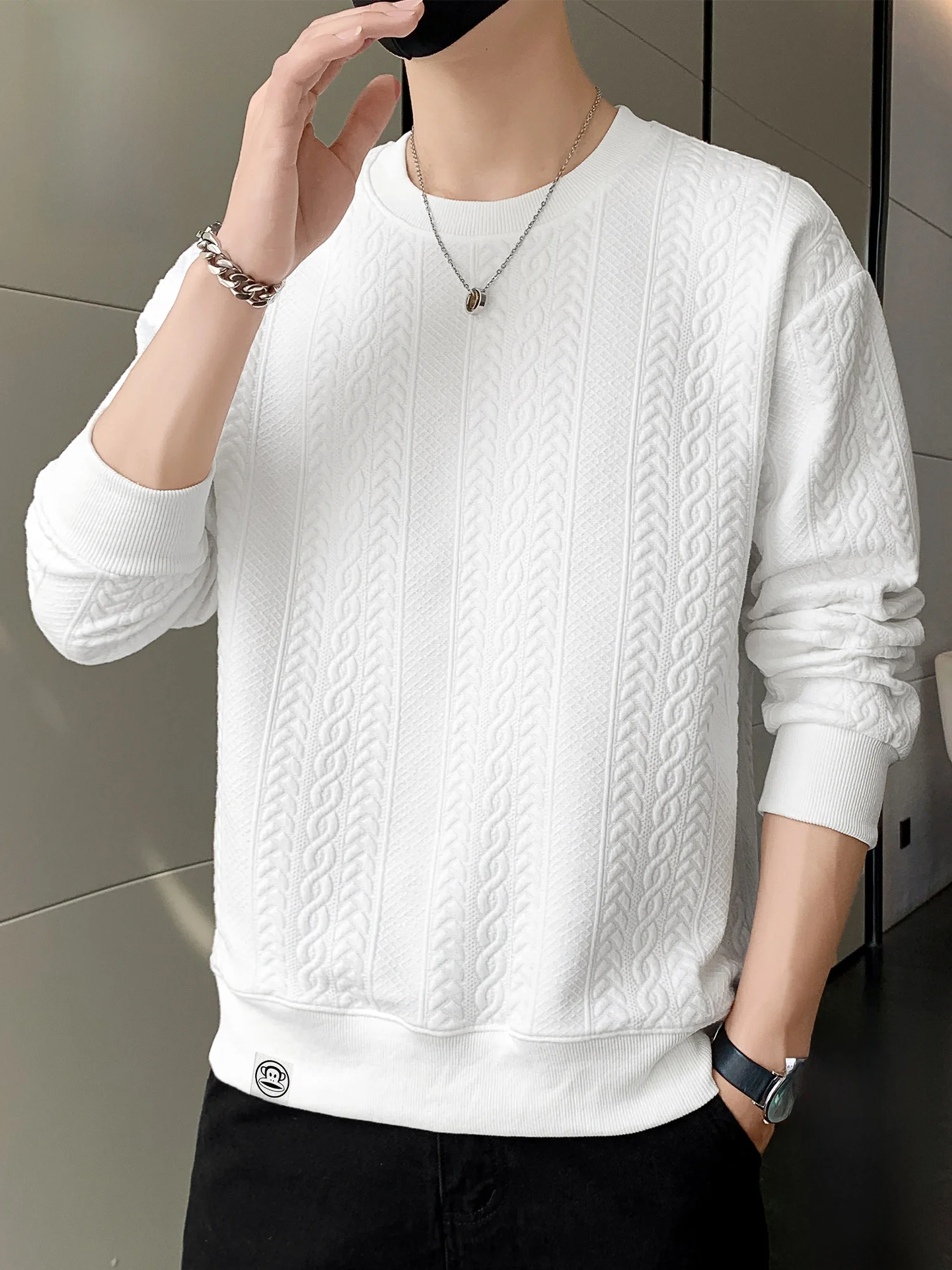 

PaulFrank M round Ne Sweatirt Comfortable Loose Knitted Spring Casual Polyester Fiber Long Sve Full Zipper Monkey P...