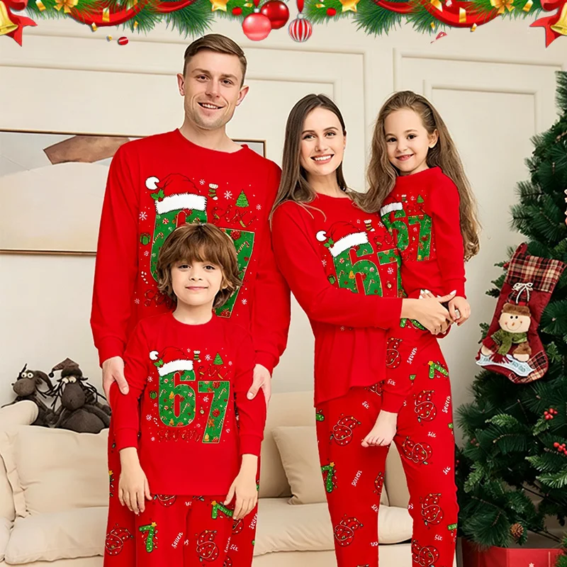 2027 Christmas Pajamas Family Set Xmas Matching Outfit Adult Kids Women Pyjamas Clothes Mother And Daughter Father Son Sleepwear