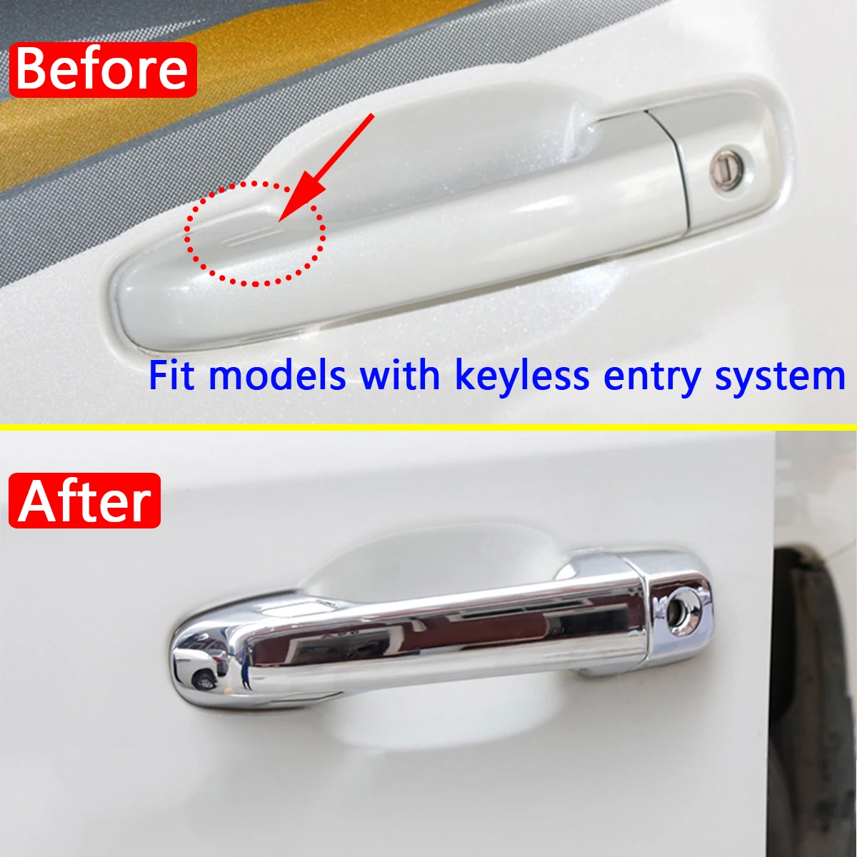 For Toyota Land Cruiser 200 LC200 2016 2017 2018 2019 ABS Chrome Keyless Entry Door Handle Cover Accessories