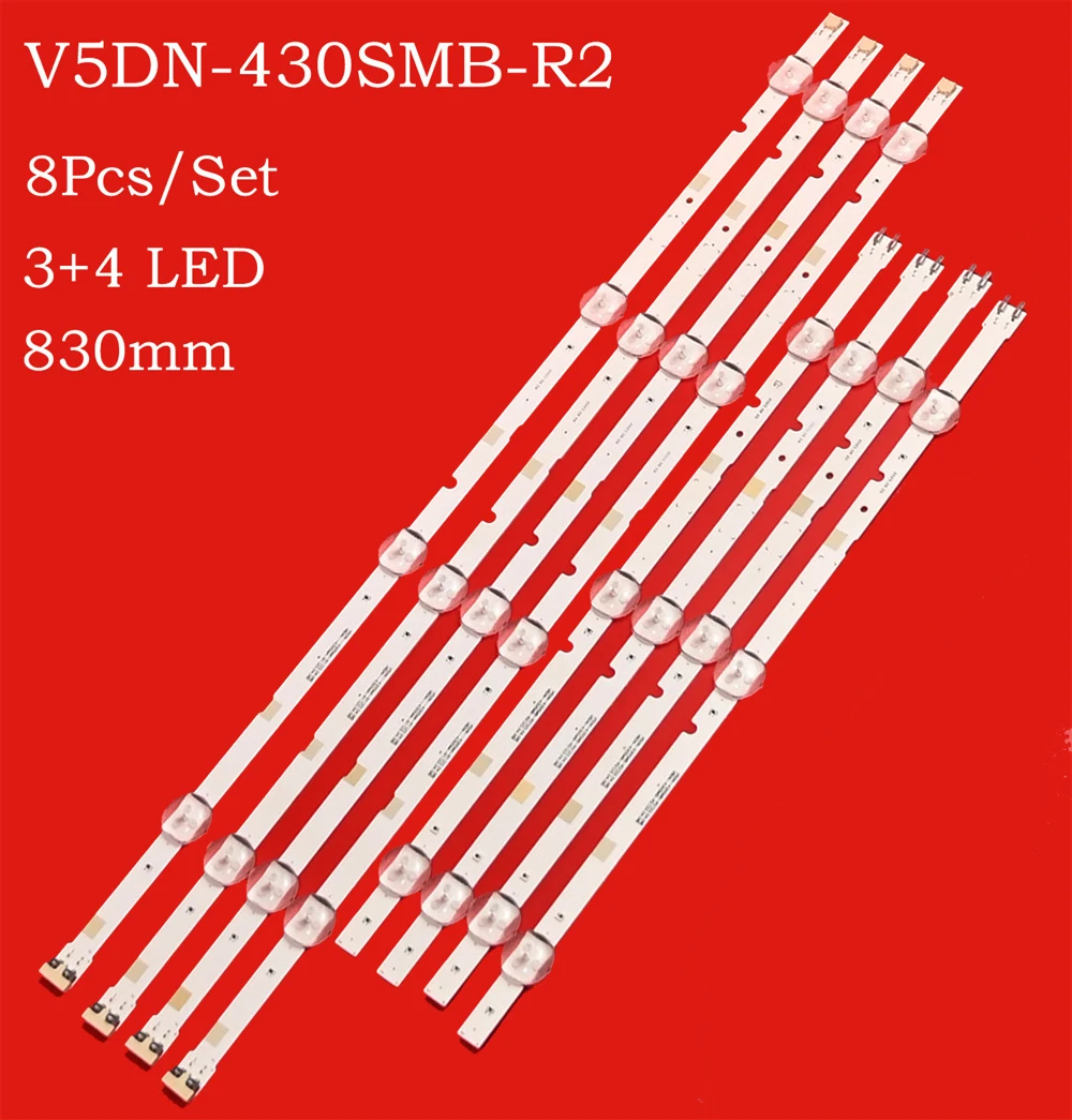 LED 키트 당 8 개, UA43RU7500 UN43J5202 UA43J51SW UN43J5300 UE43J5272 UE43J5000 UA43J5100 UE43J5300 UE43J5200 BN96 38878A 46570A