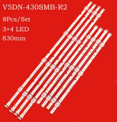 Nuovo 8 pz/Kit LED UA43RU7500 UN43J5202 UA43J51SW UN43J5300 UE43J5272 UE43J5000 UA43J5100 UE43J5300 UE43J5200 BN96 38878A 46570A