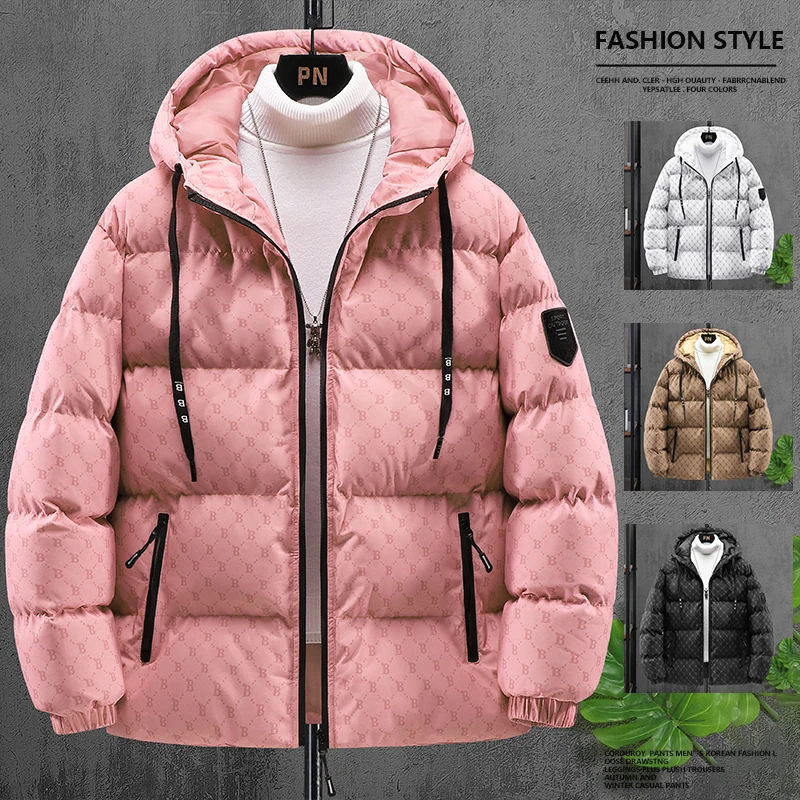 2023 Autumn and Winter New Fashion Trend Hooded Cotton-Padded Jacket Men's Casual Loose Thick Warm High Quality Large Size Coat