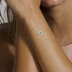 Lucky Blue Evil Eye Bracelets For Women Men Gold Color Double Layer Adjustable Chains Bracelet Couple Wedding Jewelry pulseras