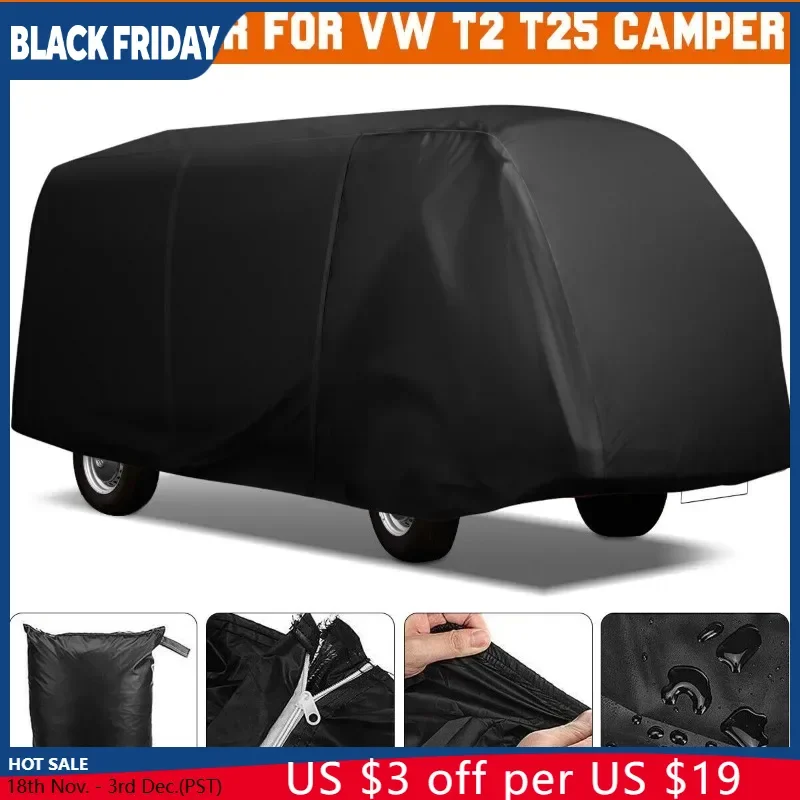 Full Car Cover Camper Full Body Cover Outdoor For VW T25 T2 Camper Van UV Resistant Waterproof Sunshade Breathable Washable