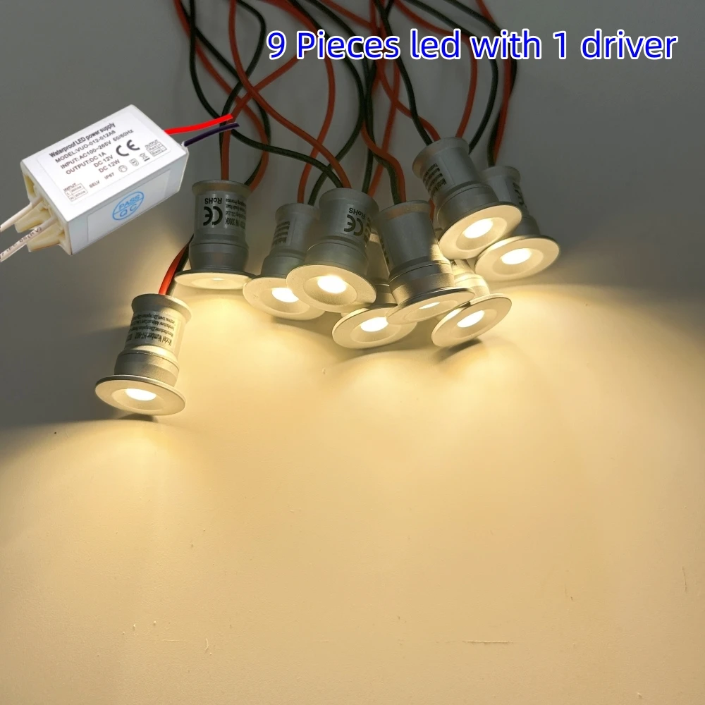 1 واط LED أضواء النازل الصغيرة 15 مللي متر انقطاع راحة بقعة الإضاءة 12 فولت IP65 الأضواء أضواء سقف المطبخ المنزل مع سائق 110 فولت-220 فولت #1