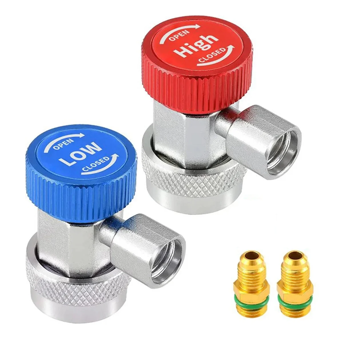 R134A H / L Auto Car Quick Coupler Connector Brass Adapter Air Conditioning Refrigerant Adjustable AC Manifold Gauge