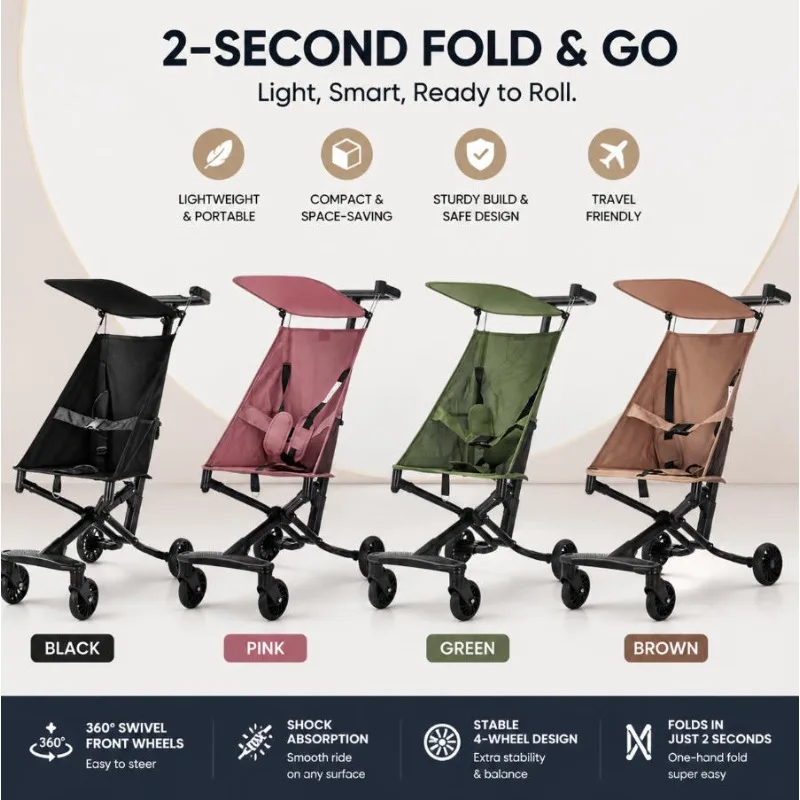 

Children stroller lightweight folding pocket cart can board airplanes compact and convenient umbrella cart, travel baby stroller