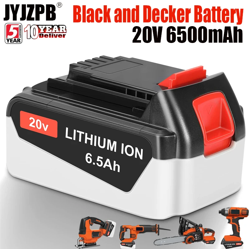 

For Black Decker LBXR20 LB20 LBX20 LBXR2020 LB2X4020-OPE Power Tools Rechargeable Battery 20V 6500mAh Li-ion Replacement Battery