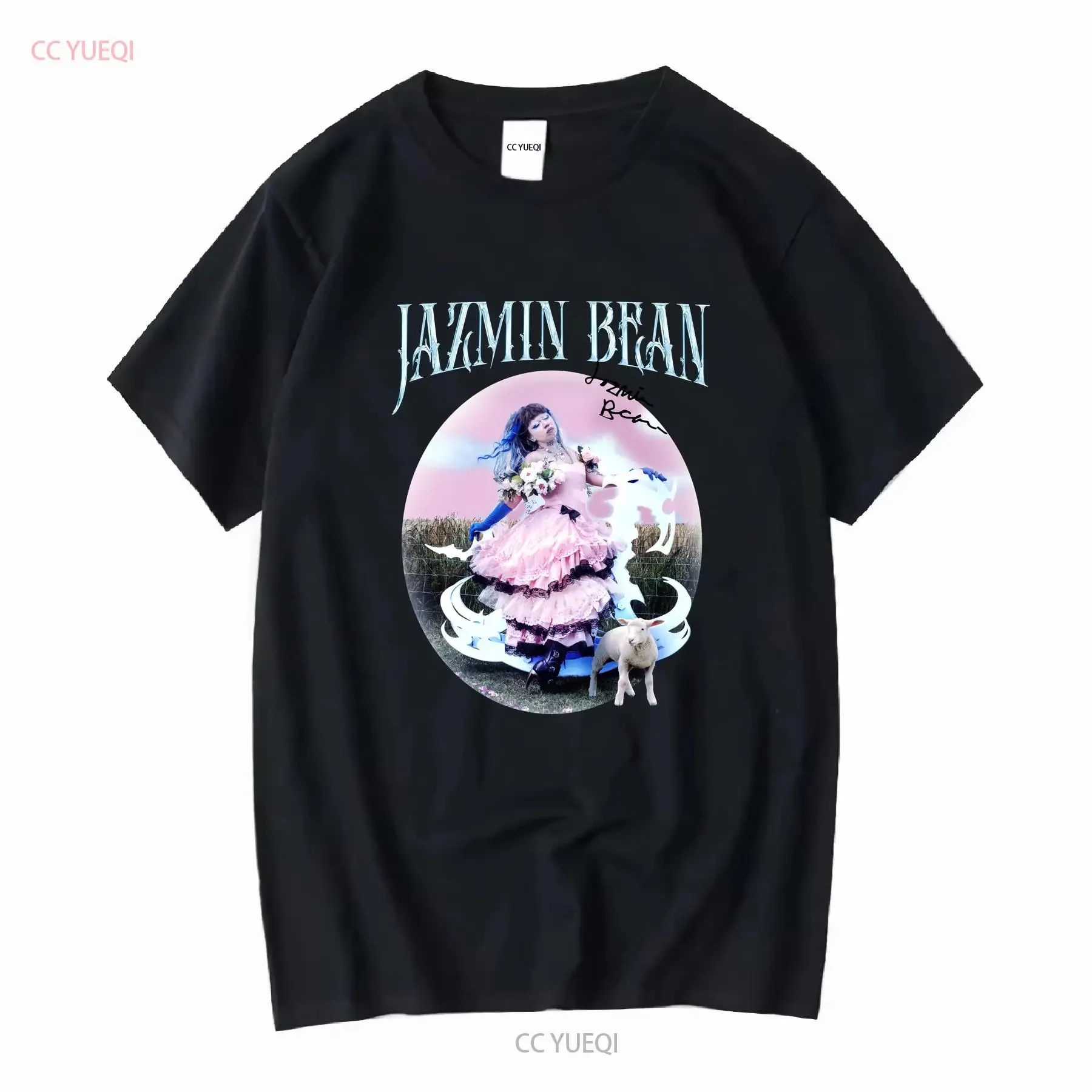Hot Jazmin Bean Traumatic Livelihood Black All Size T Shirt P416 long sleeves vintage Washed Casual Breathable Stretched