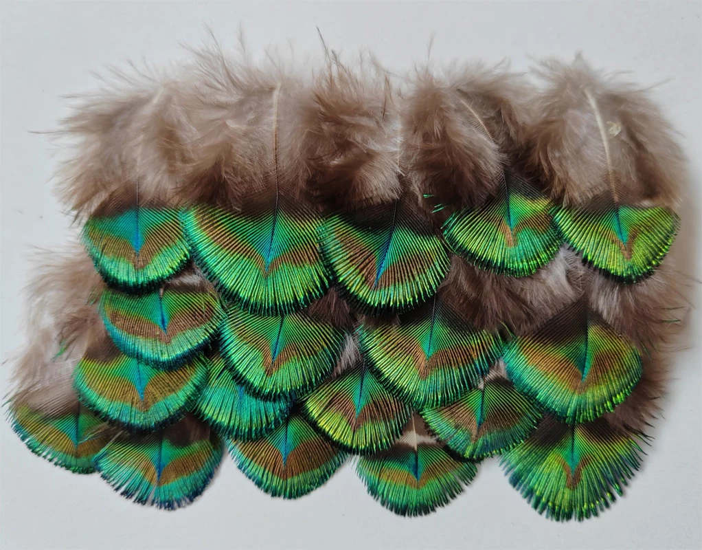 

50Pcs,Fly Tying,Veren, Crafts DIY Turquoise Peacock Plumage Feathers for Jewelry Making Home Party Decoration Plumas,4-5cm long
