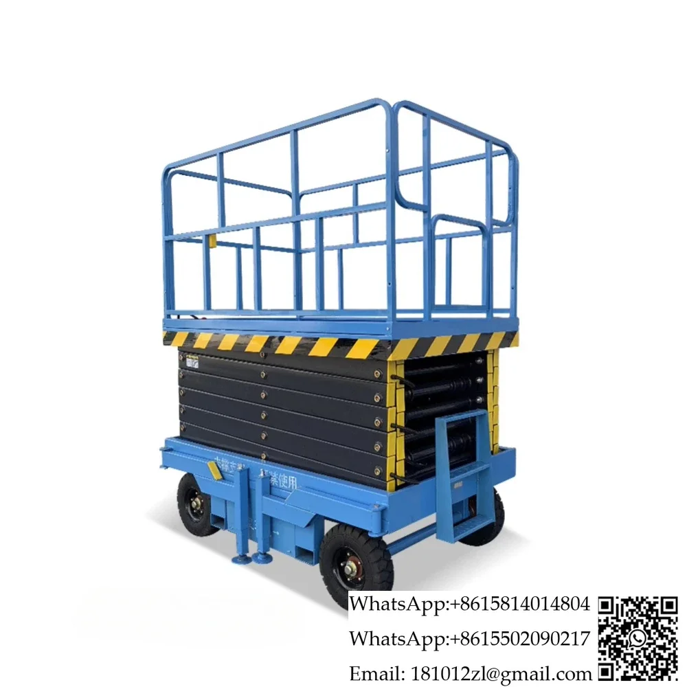 Electric mobile scissor hydraulic small climbing vehicle fully self-propelled lifting platform vehicle self-propelled