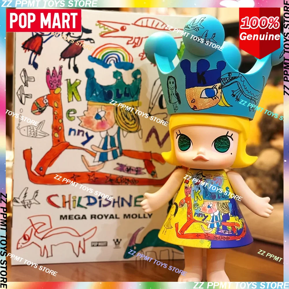 

POP MART Mega Royal Molly 400% детская ограниченная серия, оригинальная слепая коробка, милая кукла, украшения, фигурка аниме, подарки, игрушка