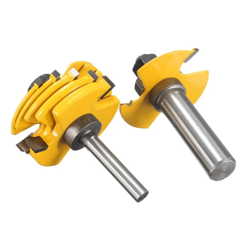 

A53Q-6Pcs Slot Cutter 3 Wing Router Bit 1/2 &1/4 Inch Shank Adjustable Woodworking Tool