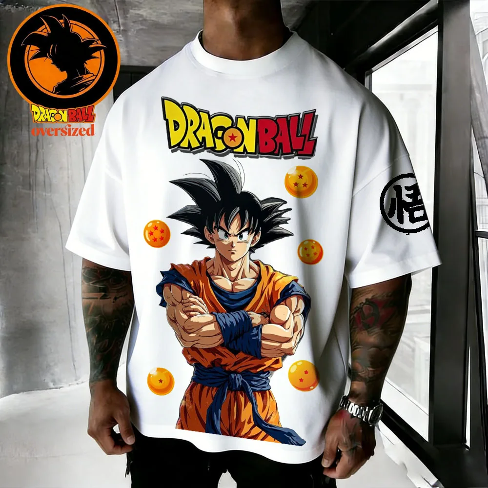 2026 Sommer Dragon Ball Son Goku Retro Hochwertiges Baumwoll-Herren-Oversize-T-Shirt Familien-Unisex-Kinder-Freizeit-Kurzarmshirt