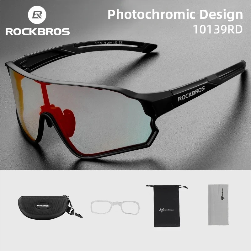 ROCKBROS fotochromowe okulary rowerowe UV400 okulary przeciwsłoneczne Outdoor Sport okulary rowerowe MTB Racing lekkie elastyczne gogle