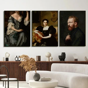 خمر امرأة قراءة مشهد اللوحة ، معرض الطيور قماش ملصقات ، العتيقة فيكتوريا المرأة المطبوعات بورتريه ، ديكور الفن الجدار الريفي أفضل 8 صورة امرأة عارية مبيعا - No4