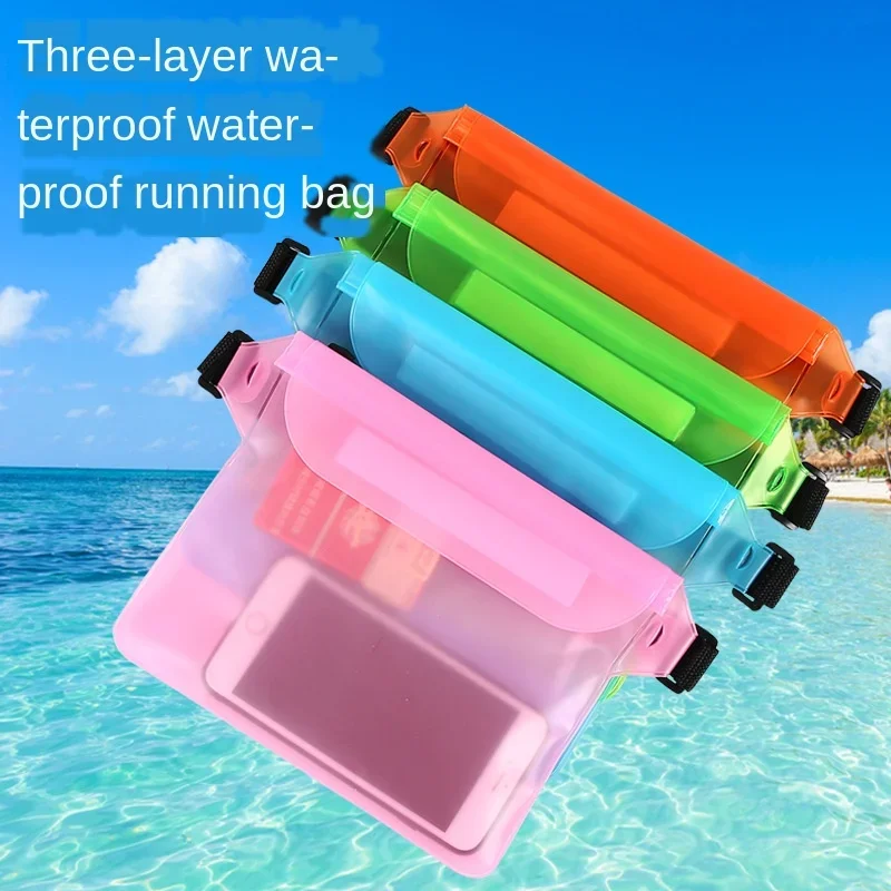 Outdoor Beach Songkran Festival Mobile Phone Waterproof Bag New Three-layer Sealed PVC Storage Waist Bags Mochila Mujer