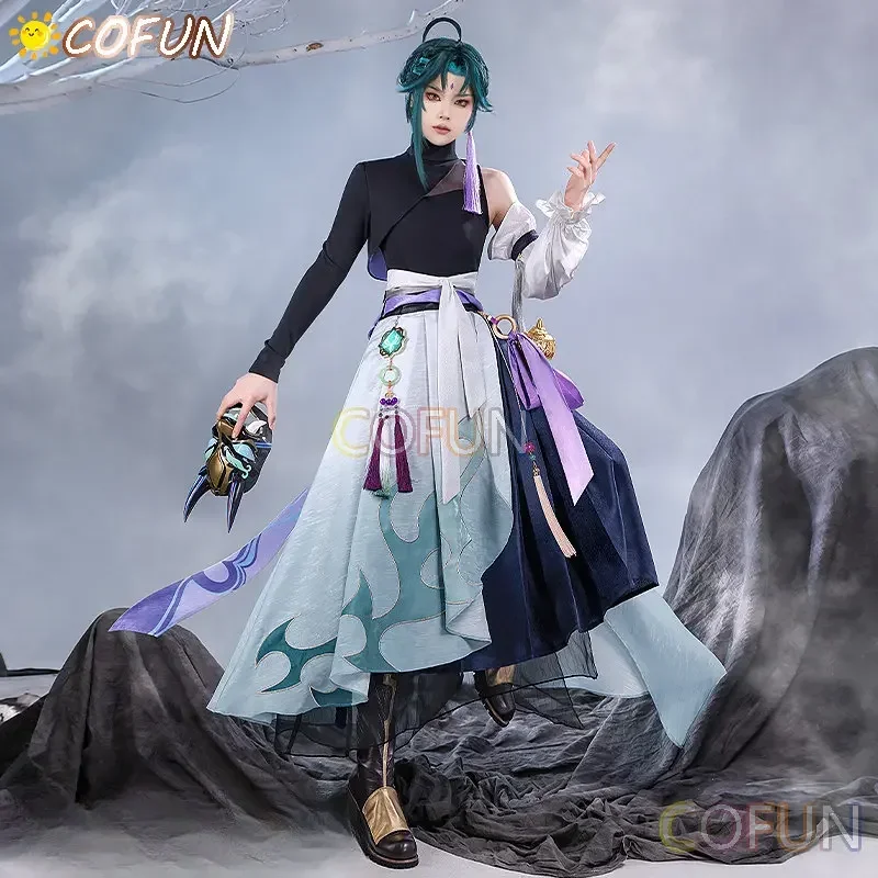 

COFUN Xiao, повседневная модная униформа, костюм для косплея, игра Genshin Impact, косплей, аниме, мужская одежда для ролевых игр, новинка 2023, новинка