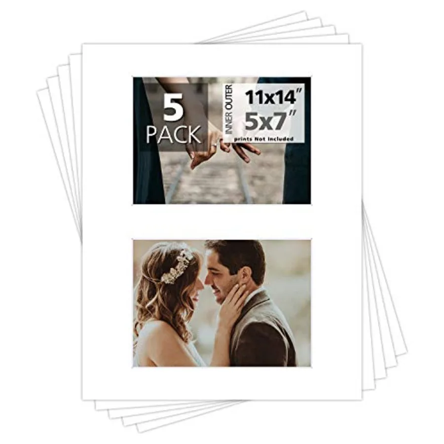 Mat Board Center, Pack of 5, Photo Picture Mats - Acid Free, 4-ply Thickness, Core - for Pictures, Photos, Framing 2