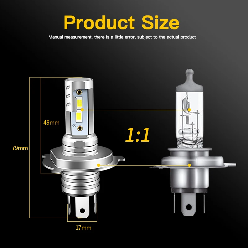 H4 HS1 Led Canbus No Error For Yamaha YZF-R15 Motorcycle Headlight Bulb 4800LM 6000K White Hi/Lo Beam Light 9003