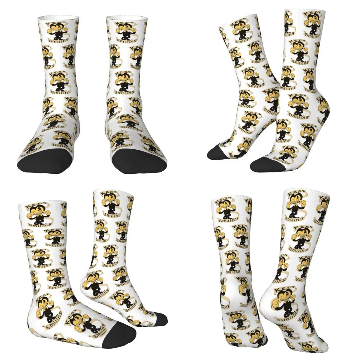 Bendy And The Ink Machine Keep Smiling Socks Harajuku Super Soft Stockings All Season Long Socks Man Woman Valentine's Day Gifts