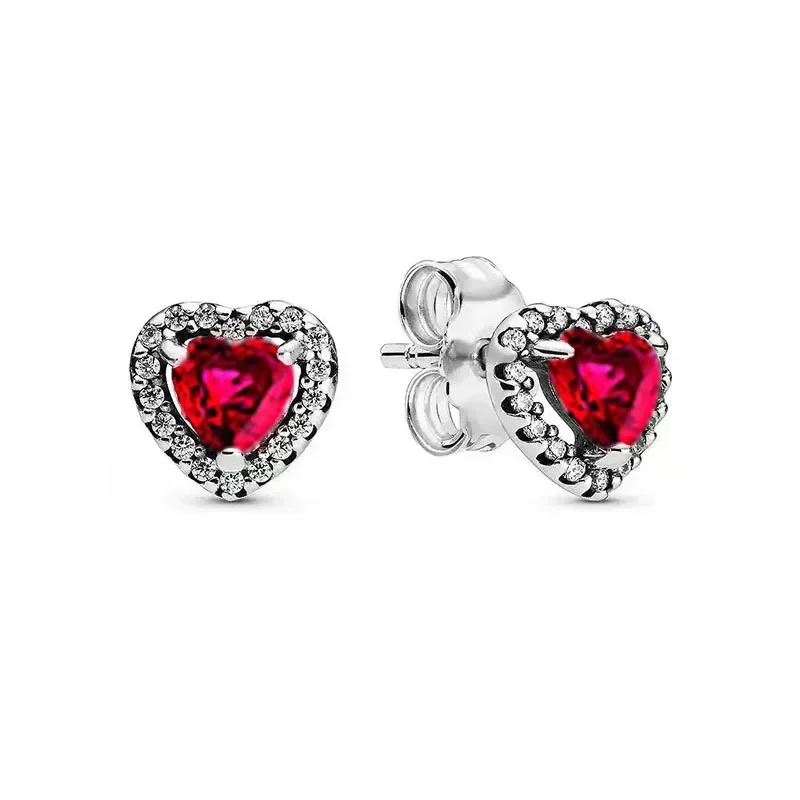 925 Sterling Silver New Various Colors Classic Heart Shiny Exquisite Earrings Light Luxury Charm Jewelry Festival Surprise Gifts