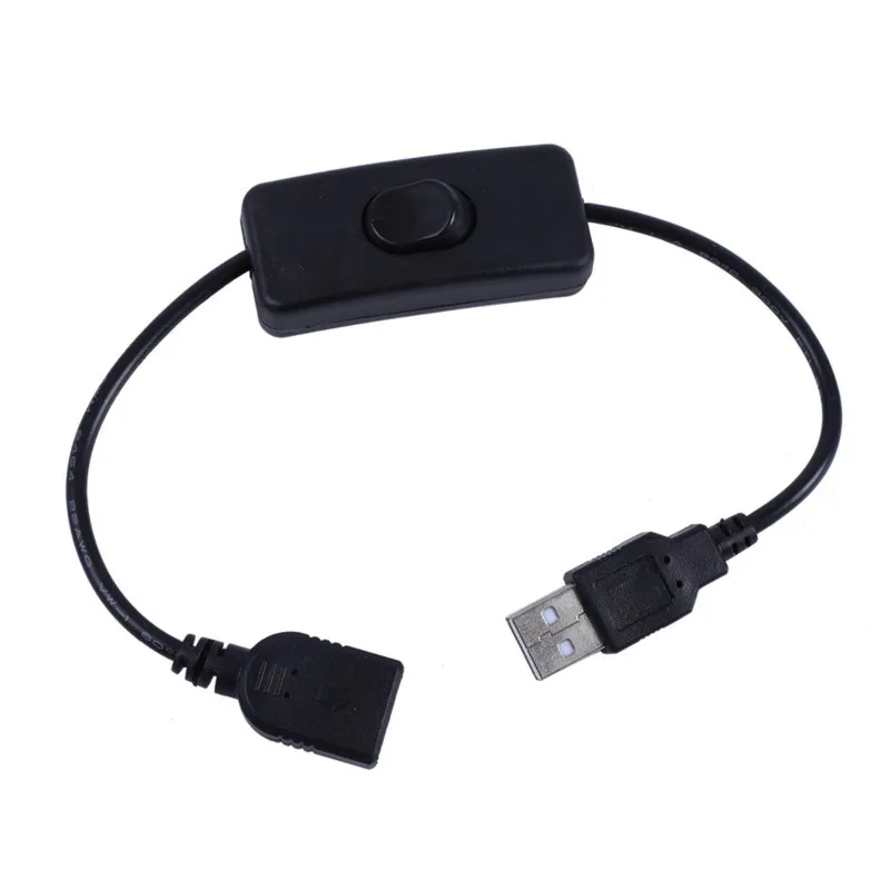 28cm USB Cable Black/white With Switch ON/OFF Cable Extension Toggle for  Lamp USB Fan Power Supply Line Durable Adapter B5